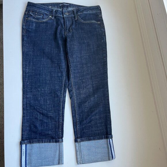 Banana Republic Cuffed Dark Wash Cropped Jeans - Picture 2 of 4
